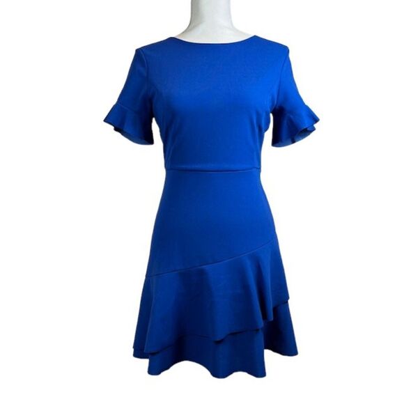 Altar'd State Royal Blue Ruffle Tiered Dress Zipper Back Size Small - Picture 1 of 13